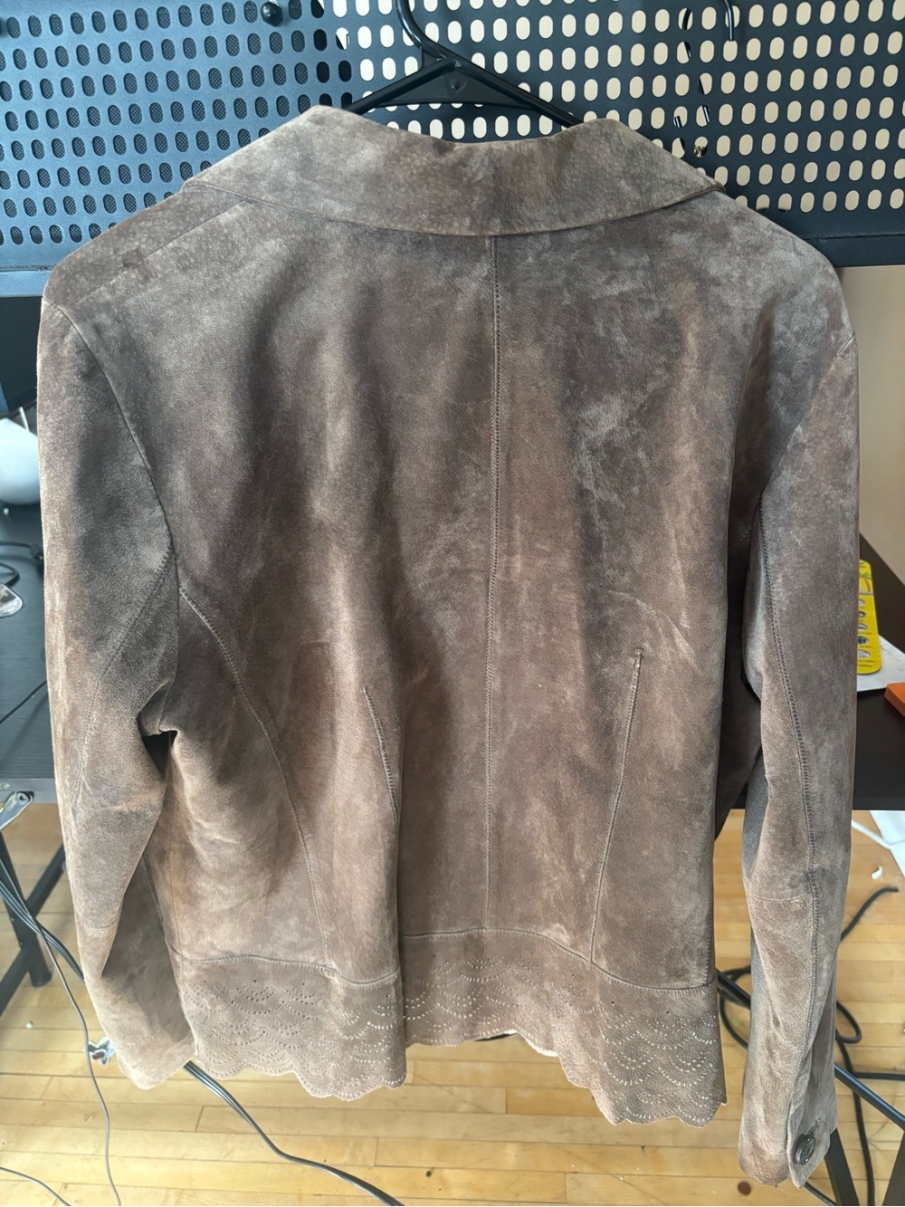 Liz Claiborne Suede Button-Front Women's Jacket - Brown - Picture 2 of 4